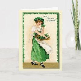 O, Grönten Shamrock Vintage Card Kort