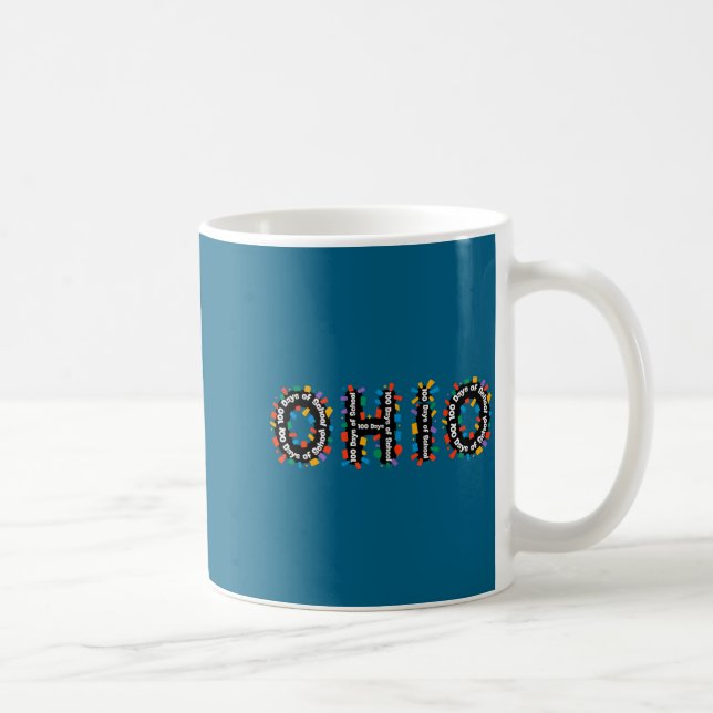 O-h-i-o Funny 100th Day Of School Ohio Midwestern  Kaffemugg (Höger)