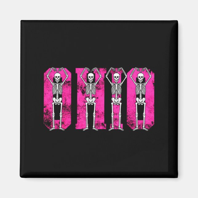 O-h-i-o Funny Skeleton Ohio In Midwestern Valentin Magnet (Framsidan)