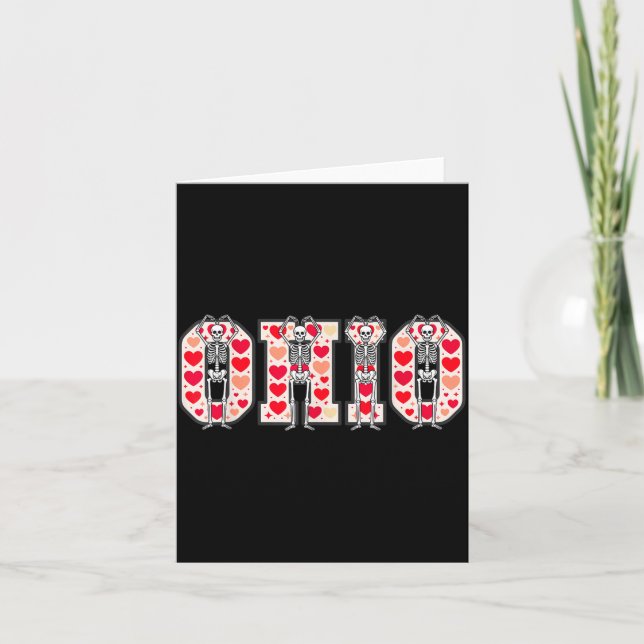 O-h-i-o Roliga Skelett Ohio I Mellanvästern Valent Kort (Framsida)