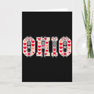 O-h-i-o Roliga skelett Ohio i Midwestern Valenti Kort