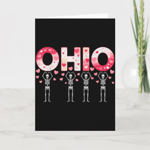 O-h-i-o Roliga skelett Ohio i Midwestern Valenti Kort