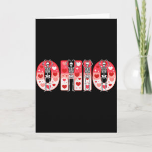 O-h-i-o Roliga skelett Ohio i Midwestern Valenti Kort