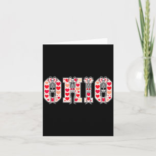 O-h-i-o Roliga skelett Ohio i Midwestern Valenti Kort