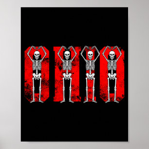 O-h-i-o Roliga skelett Ohio i Midwestern Valenti Poster