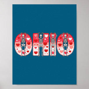 O-h-i-o Roliga skelett Ohio i Midwestern Valenti Poster