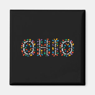 O-h-i-o Roligt 100:e Skoldagen Ohio Midwestern  Magnet