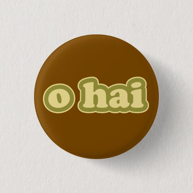 O HAI Lolcat Talar Flair Pinback Button Knapp (Framsida)