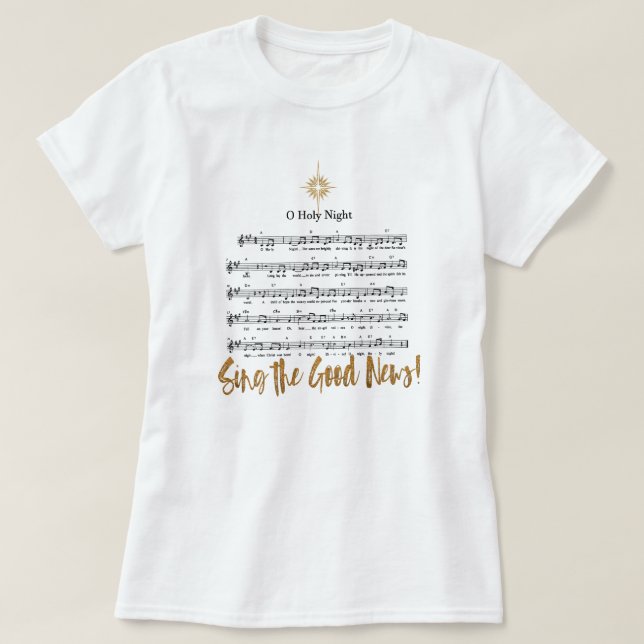 O HELIGA KVÄLL Christian Hymn Kvinnors jul T Shirt (Design framsida)