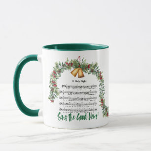 O HELIGA KVÄLL Julskript Hymn-Grönt Mugg