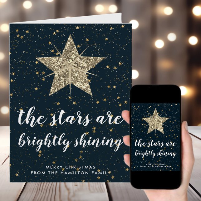 O Heliga Natt | Guld Stars jul Kort (Skapare uppladdad)