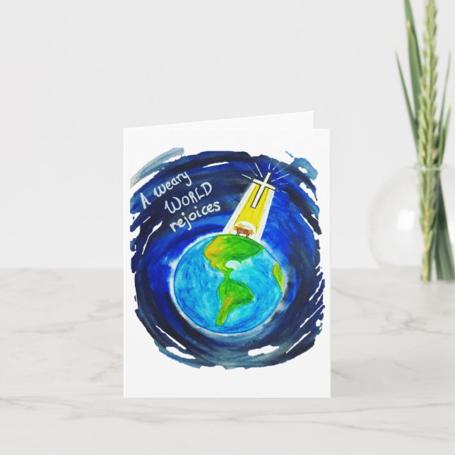 "O Heliga Natt" Julkort Tack Kort (Framsida)