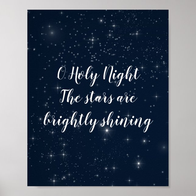 O Heliga Natt Julsång Elegant Högtid Poster (Framsidan)