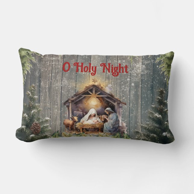 O heliga natt Ländryggskudde Lumbarkudde (Framsida)