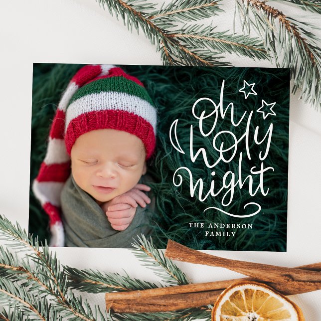 O Heliga Natt Religiös Julfotografi Julkort (Skapare uppladdad)