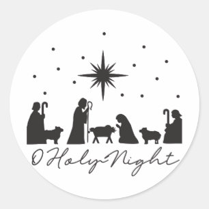 O Heliga Natt Runt Klistermärke