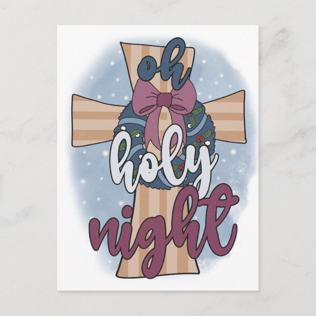 O Heliga Natt Tro Hopp Kärlek Jul Jesus Gud H Vykort (Framsida)