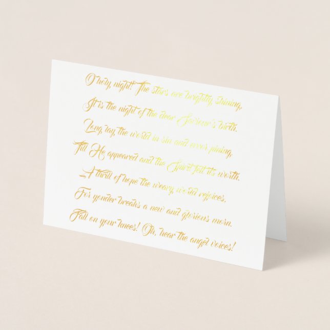 O Heliga Nattjulljokerkort för Sång-textil Folierat Kort (Framsida)