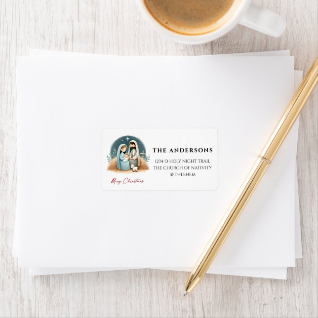 O Heliga Nattjultomatiktscen Adress Adressetikett (Insitu)