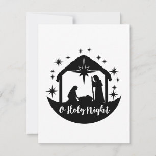 O Heliga Night Manger Classic Tack Kort