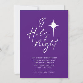 O Heliga Night Star of Bethlehem Royal Lila Julkort