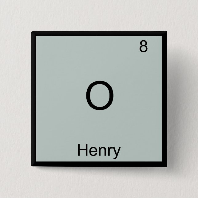 O - Henry Rolig Kemiskt Element Symbol T-Shirt Knapp (Framsida)