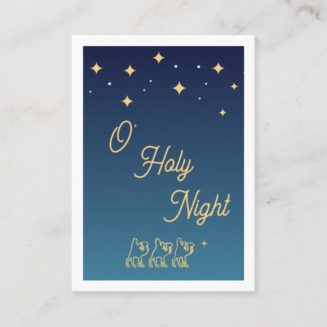 O Holy Night Elegant Christmas Prayer Card Placeringskort (Framsida)
