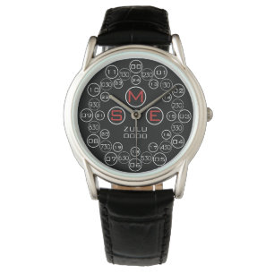 O Hundat Zulu Black Monogram Armbandsur