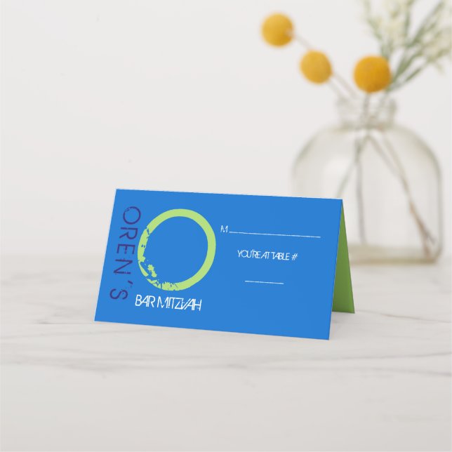 O INLEDANDE SAMLING Pub Mitzvah Seating Escort Placeringskort (Framsida)