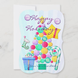 O jul Whimsey Folk Art Inbjudningar