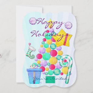 O jul Whimsey Folk Art Inbjudningar