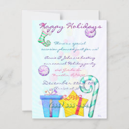 O jul Whimsey Folk Art Magnetisk Inbjudningskort