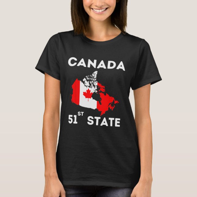 O Kanada 51st State Funny Trump Canada Meme Shirt T (Framsida)