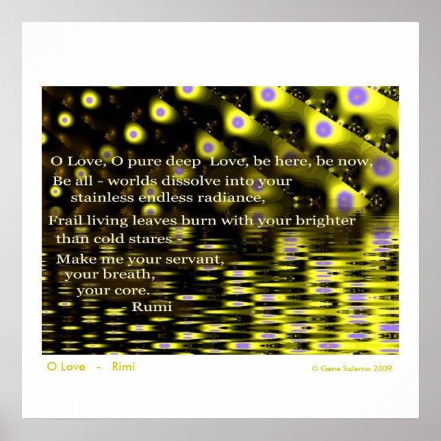 O Kärlek - Rumi Poster (Framsidan)