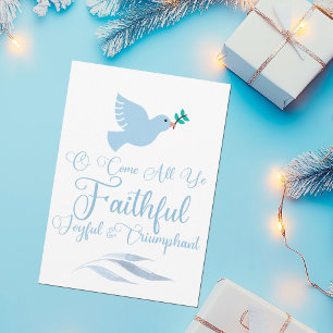 O Kom All Ye Faithful jul Dove Religiösa Julkort