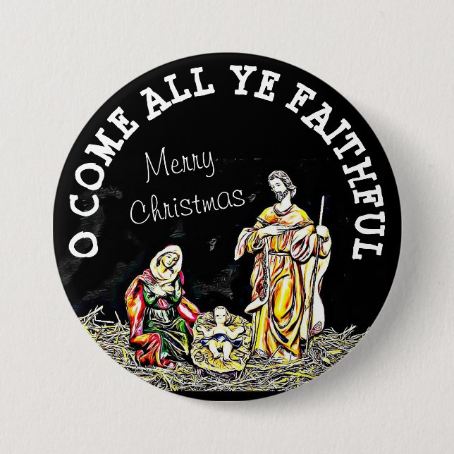 O Kom all ye Faithful jul-knapp Knapp (Framsida)