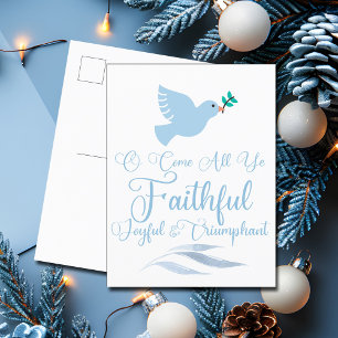 O Kom All Ye Faithful Religiösa jul Dove Vykort