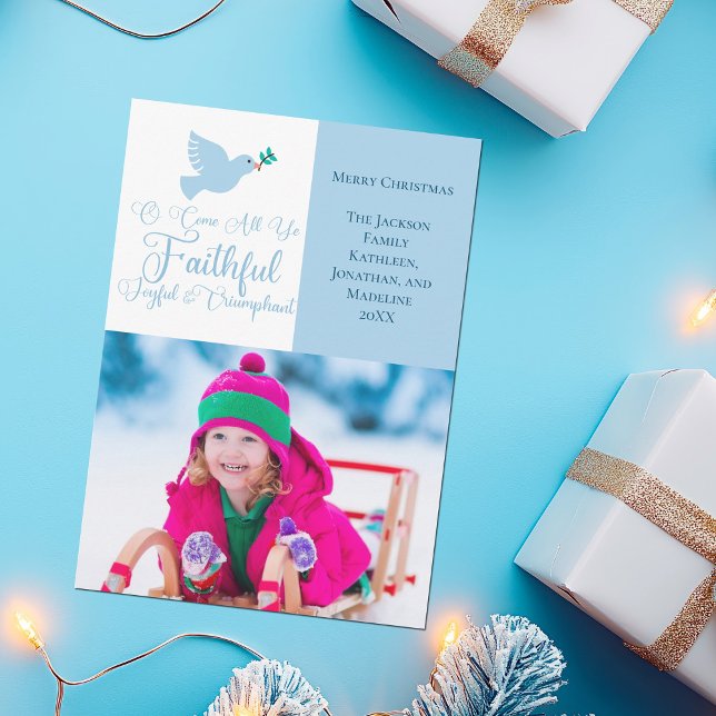 O Kom hela Ye Faithful Family Photo-jul Julkort (Skapare uppladdad)