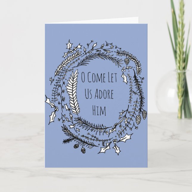 O Kom Låt oss be honom om hans julkort Helgkort (Framsida)