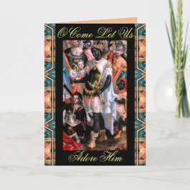 O Kom Låt oss be honom om hans julkort Helgkort