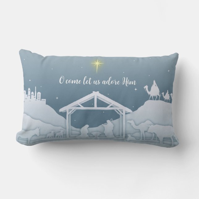 O Kom Låt oss ta hand om hans dekorationsruta Lumbarkudde (Framsida)