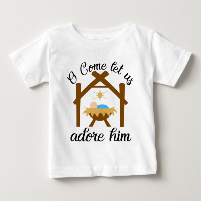 O kom låt oss tillbe honom t shirt (Framsida)