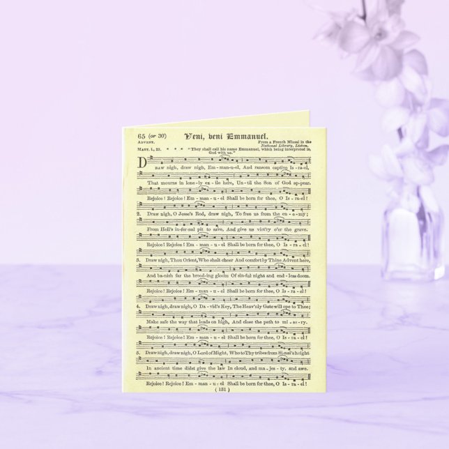 "O Kom, O Kom, Emmanuel" Advent Greeting Card Kort (Skapare uppladdad)