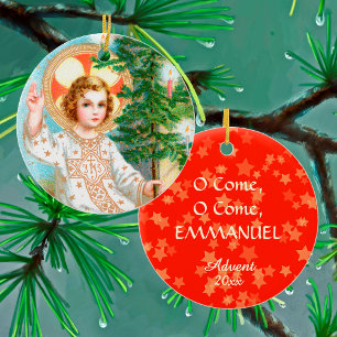 O Kom, O Kom, Emmanuel (Detail) Advent Julgransprydnad Keramik