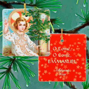 O Kom, O Kom, Emmanuel (Detail) Advent Julgransprydnad Keramik