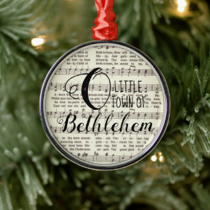O Little Town Bethlehem Metall Ornament