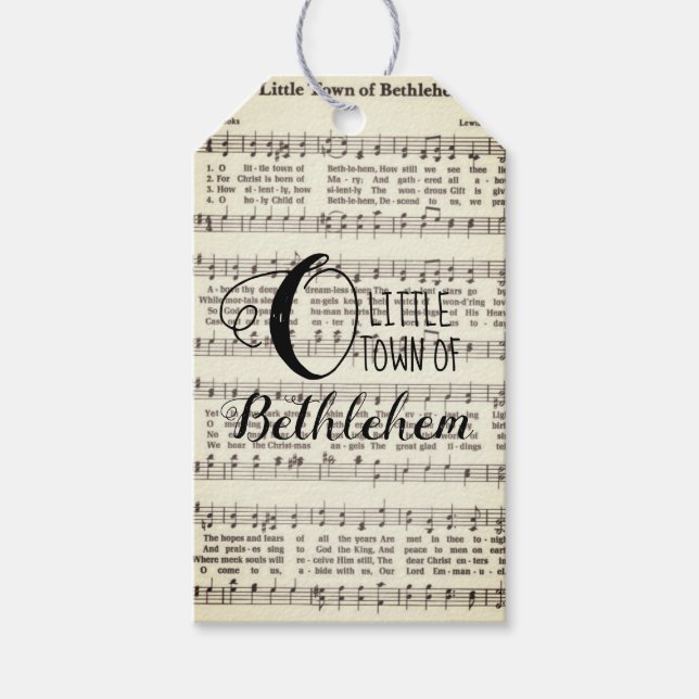 O Little Town of Bethlehem Presentetikett (Framsidan)