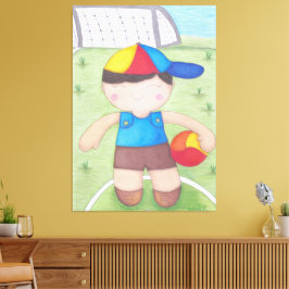 O Menino de Boné e a Bola Canvastryck