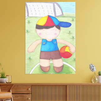 O Menino de Boné e a Bola Canvastryck
