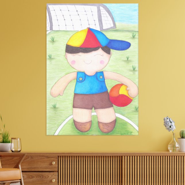 O Menino de Boné e a Bola Canvastryck (Insitu (Vardagsrum))